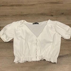 White Zara crop top